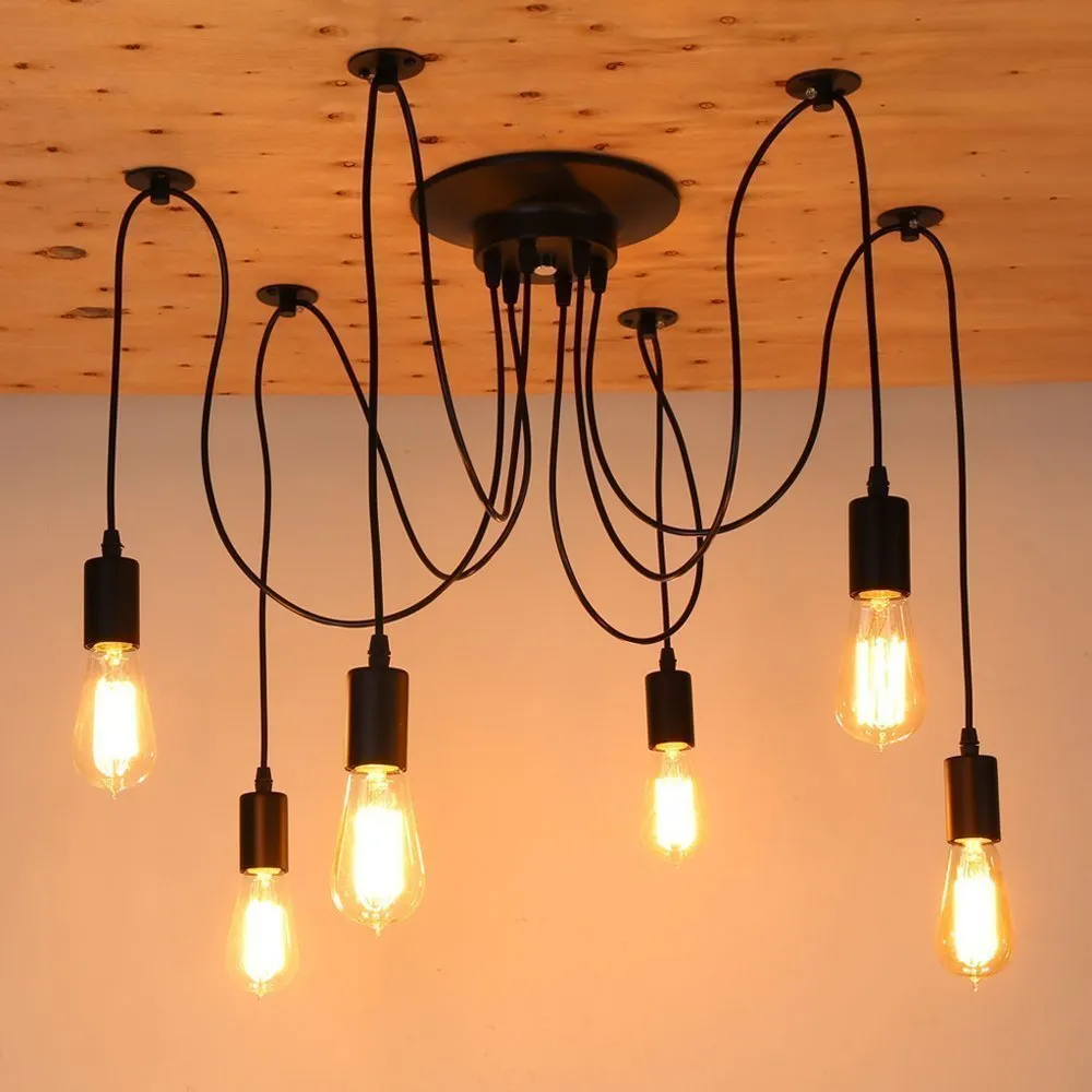 Hanging Edison Bulb Spider Industrial Pendant Lamp Lights