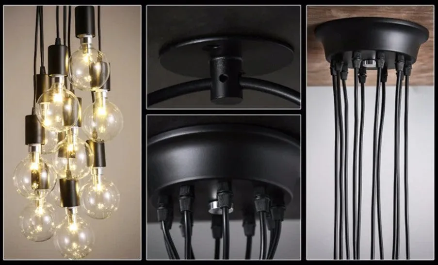 Hanging Edison Bulb Spider Industrial Pendant Lamp Lights