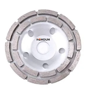 Homdum 5 Inch 125mm Double Row Segmented Rim Diamond Cup Angle Grinder Wheel for Removal of Concrete and Paint Epoxy etc from Marble Granite Stone by Grinding disc.