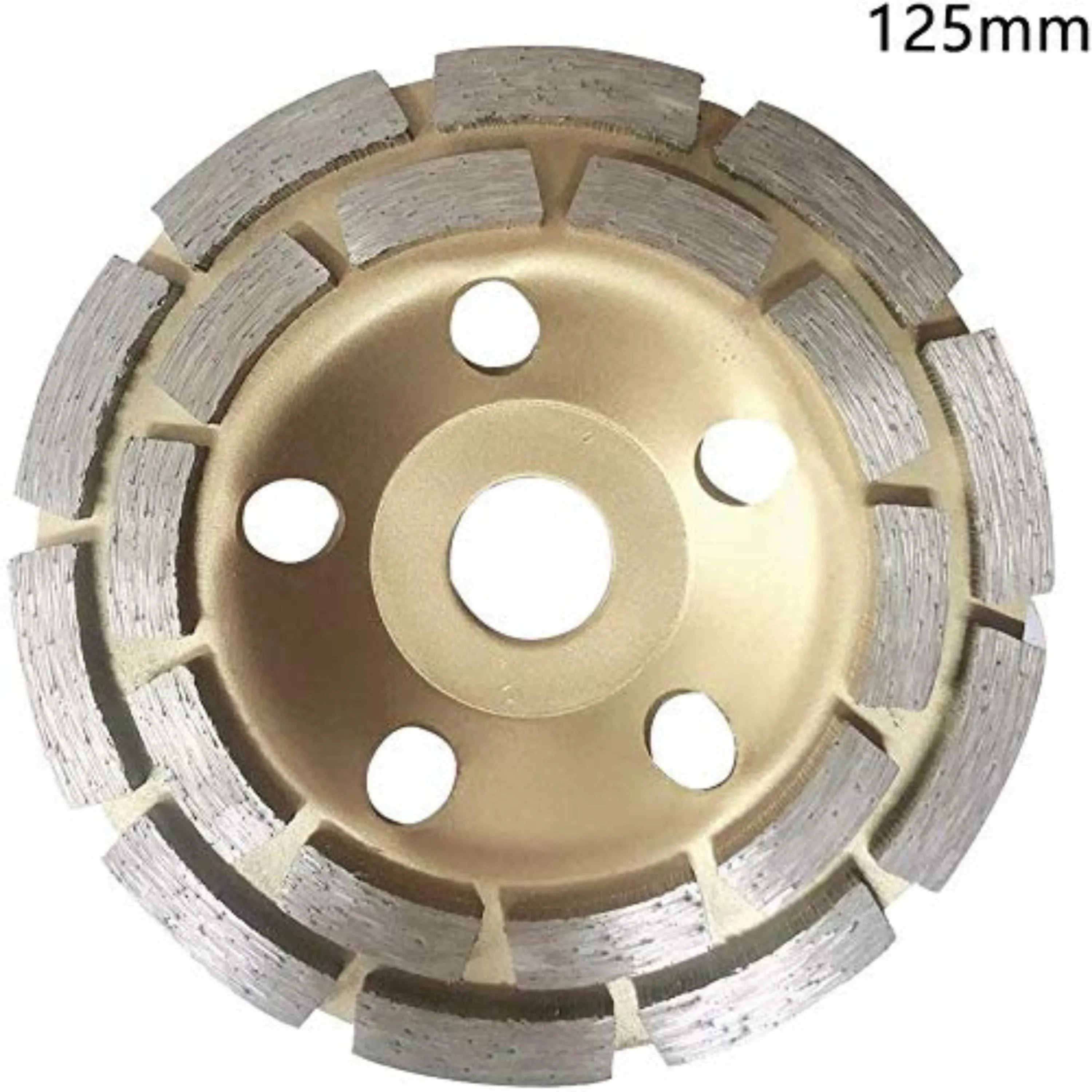 Homdum 5 Inch 125mm Double Row Segmented Rim Diamond Cup Angle Grinder Wheel for Removal of Concrete and Paint Epoxy etc from Marble Granite Stone by Grinding disc.