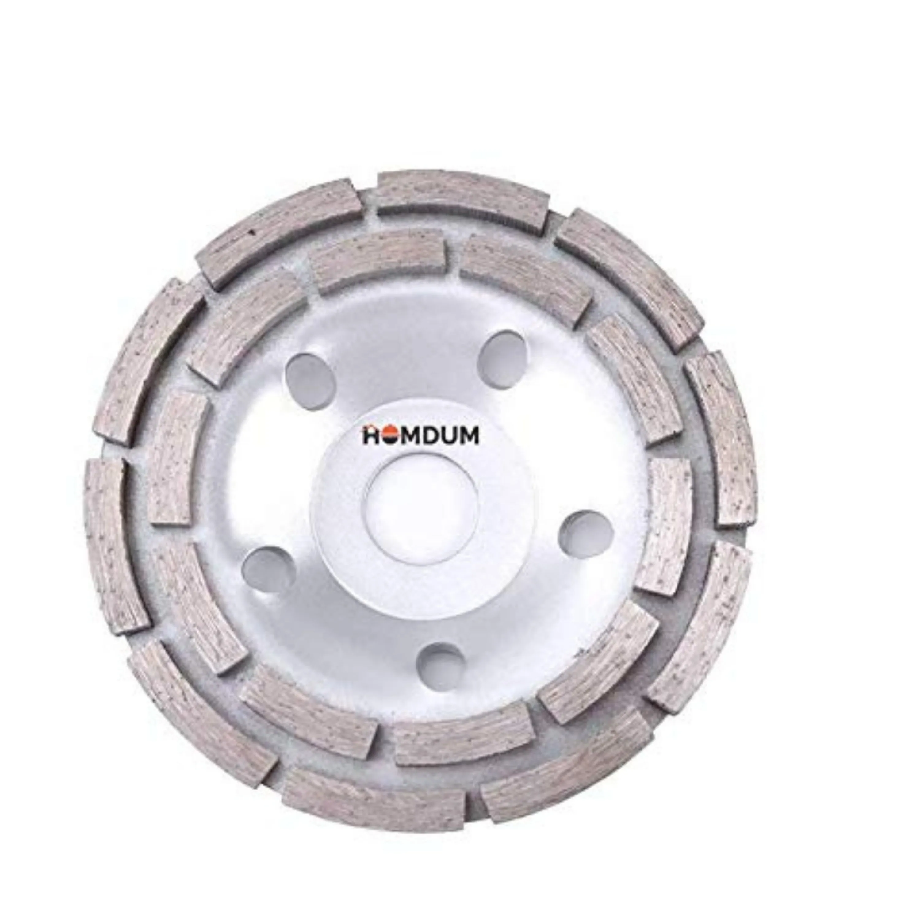 Homdum 5 Inch 125mm Double Row Segmented Rim Diamond Cup Angle Grinder Wheel for Removal of Concrete and Paint Epoxy etc from Marble Granite Stone by Grinding disc.