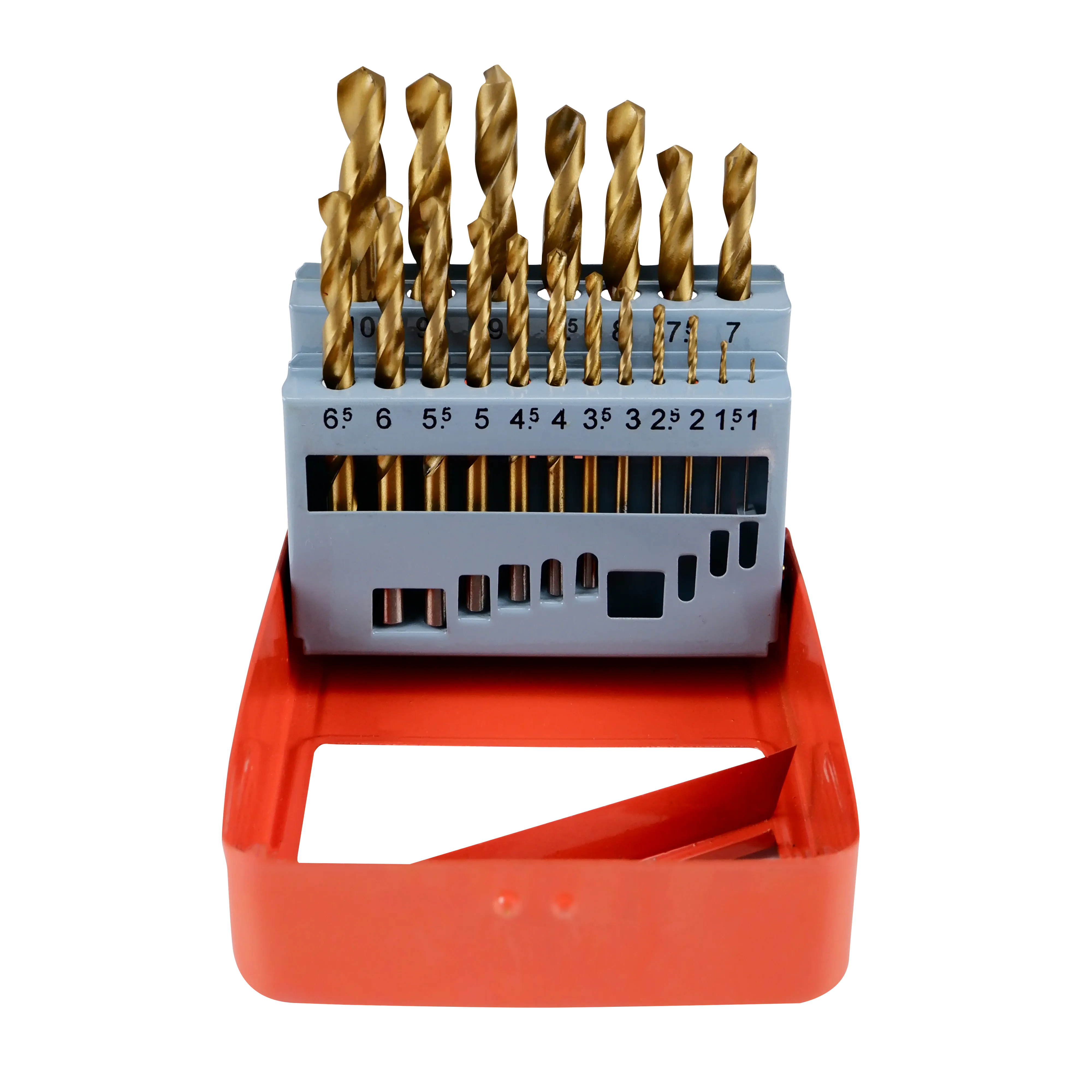 Homdum HSS Drill Bit Set 19 Pcs Maf High Speed Steel Titanium Coated Woodworking Twist Drill Bit Tool Set 1.5-6.5mm (Metal Iron, Aluminium, Wood etc)