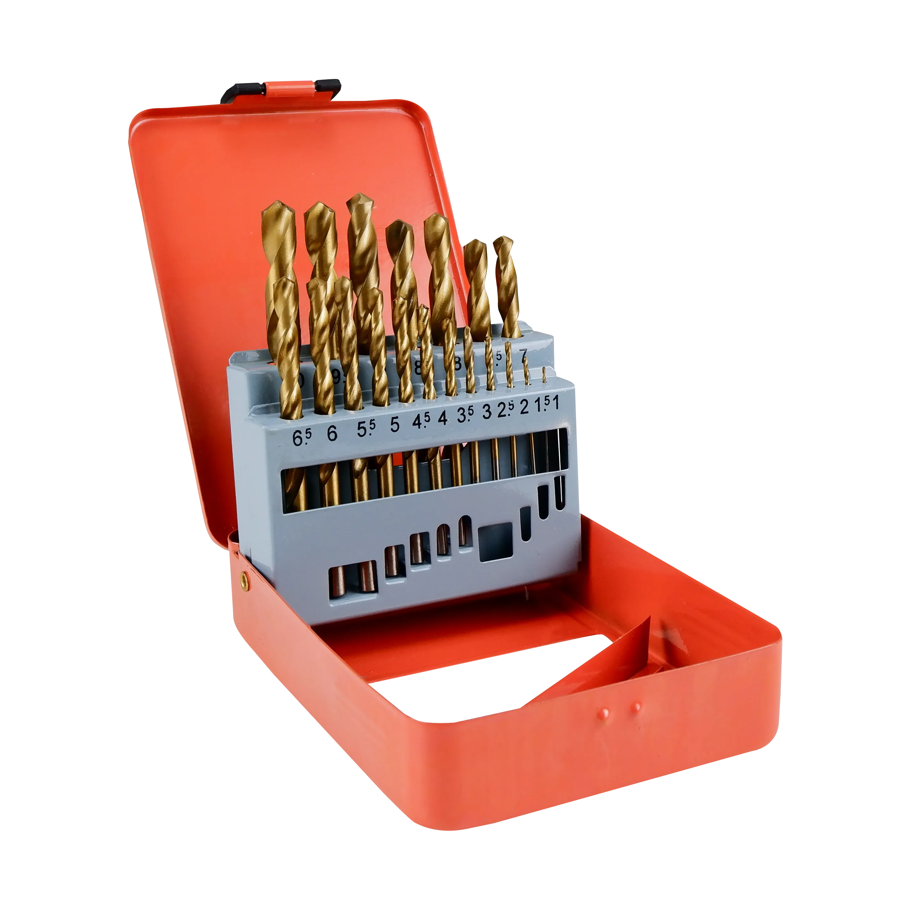 Homdum HSS Drill Bit Set 19 Pcs Maf High Speed Steel Titanium Coated Woodworking Twist Drill Bit Tool Set 1.5-6.5mm (Metal Iron, Aluminium, Wood etc)