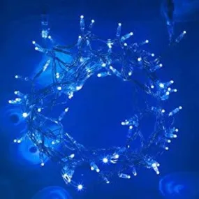 Indoor/Outdoor 8 Function LED Waterproof Fairy Lights with Clear Cable (300 Lights - 25M Cable) - Blue