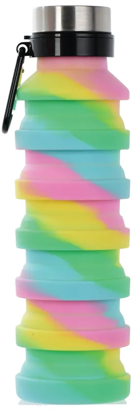 Iscream Swirl Tie Dye Silicone Collapsible Water Bottle