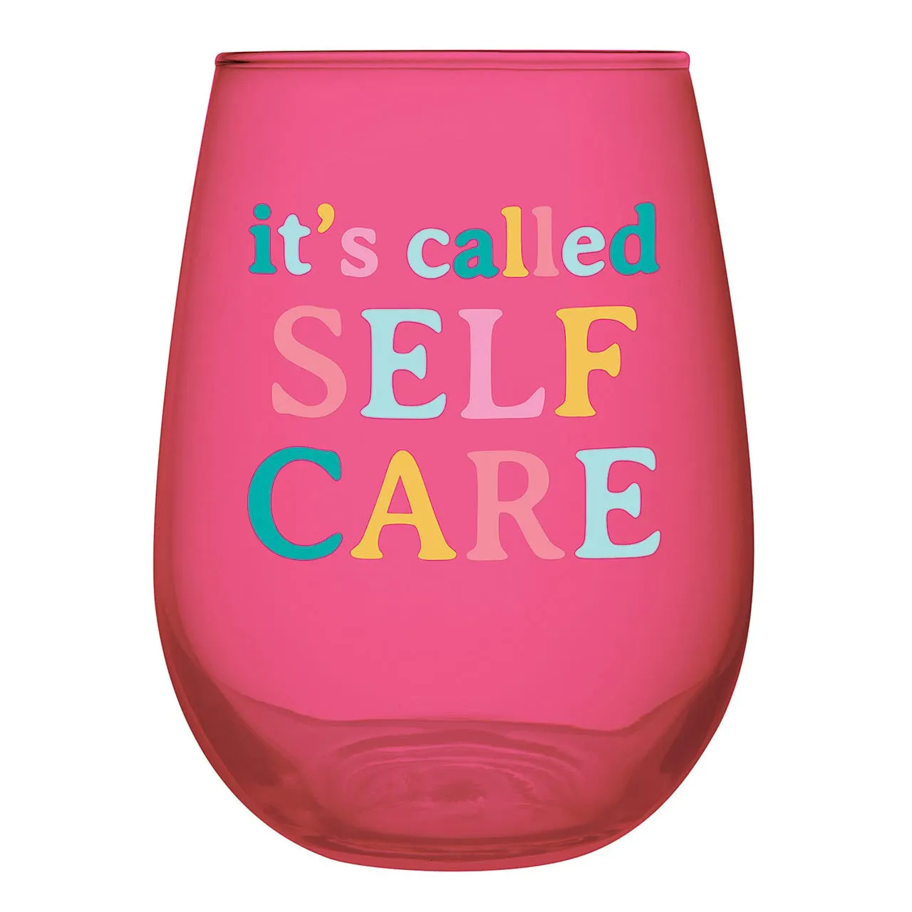 It's Called Self Care Stemless Wine Glass in Pink | 20oz