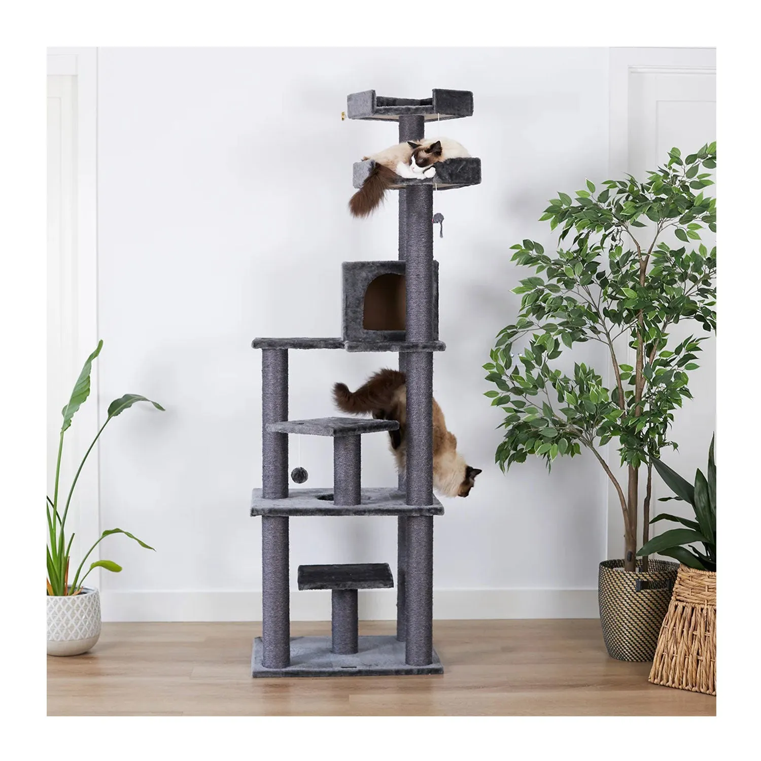 Kazoo Condo Multi Platform Cat Scratch Furniture Ash