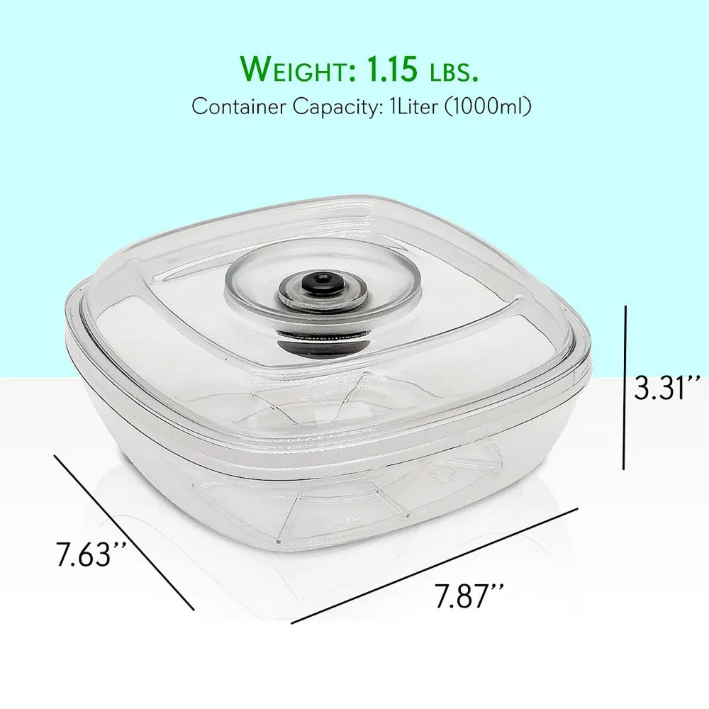 Kitchen Air Vacuum Sealer Container - Air Sealing Food Canister Accessory (1  Liter)