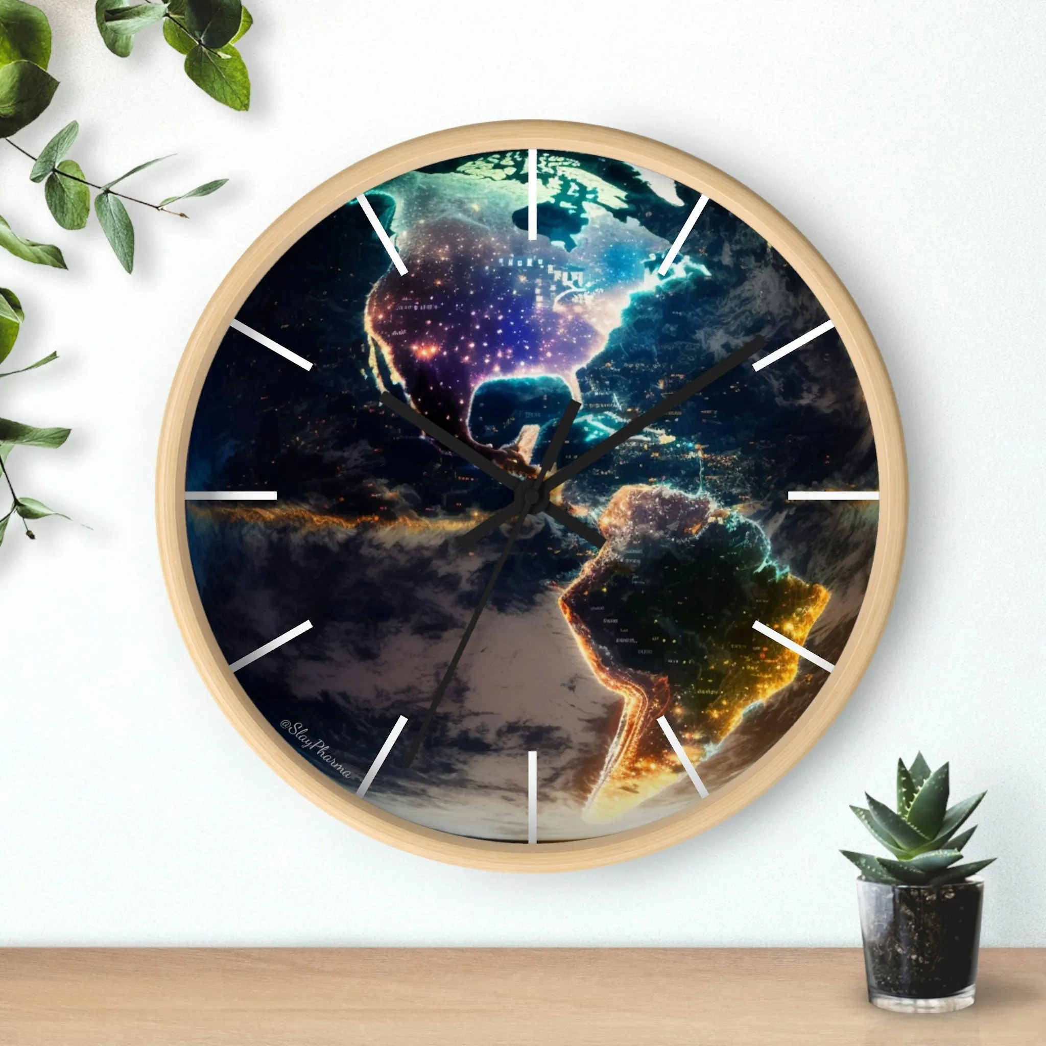 Late Night Glow Wall Clock w/ lines