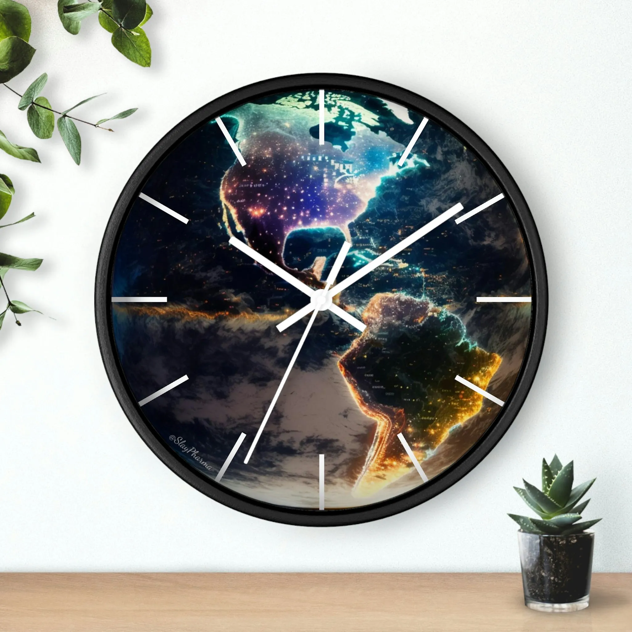 Late Night Glow Wall Clock w/ lines