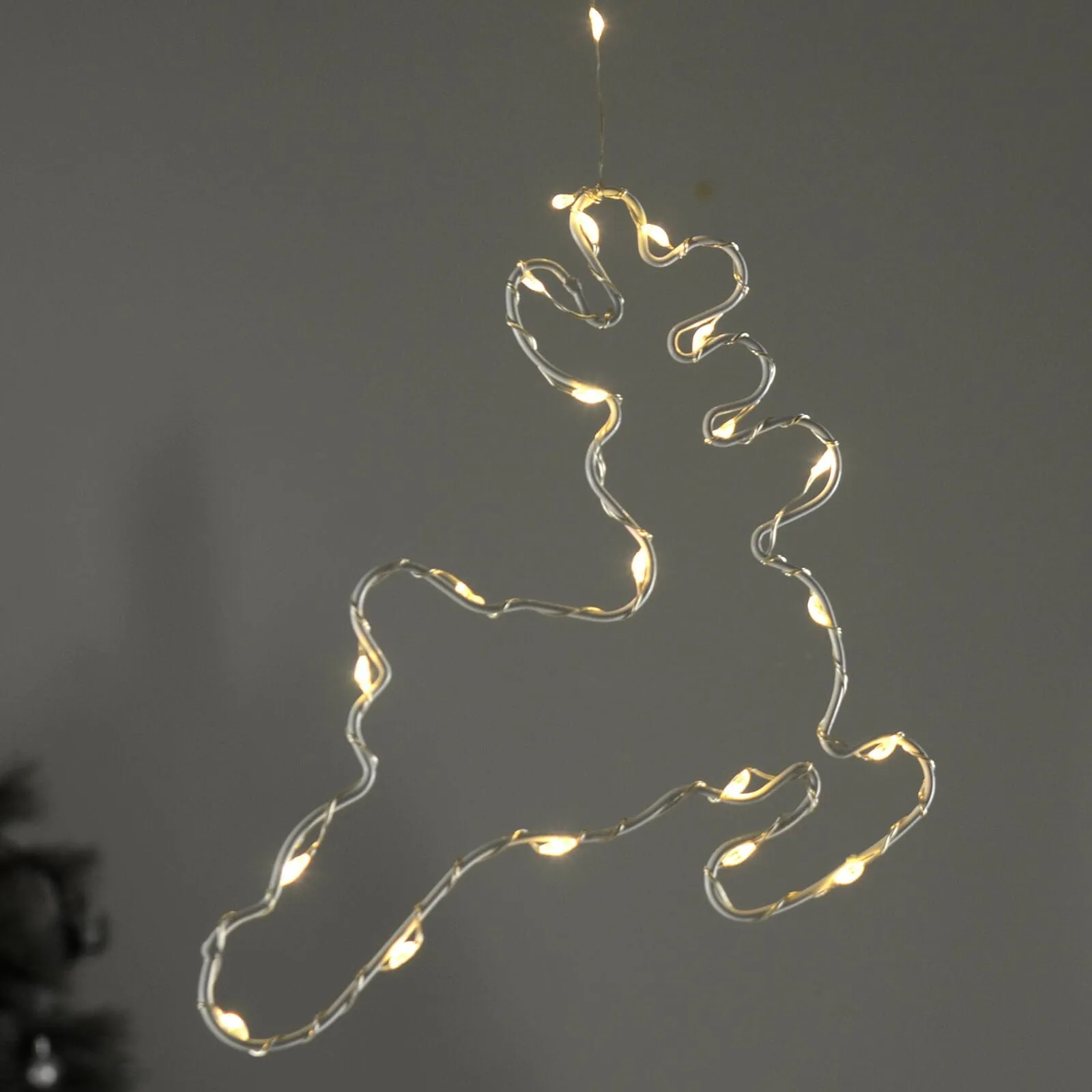 LED Curtain Lights 9 String Static Warm White Reindeer Tree 1.2m