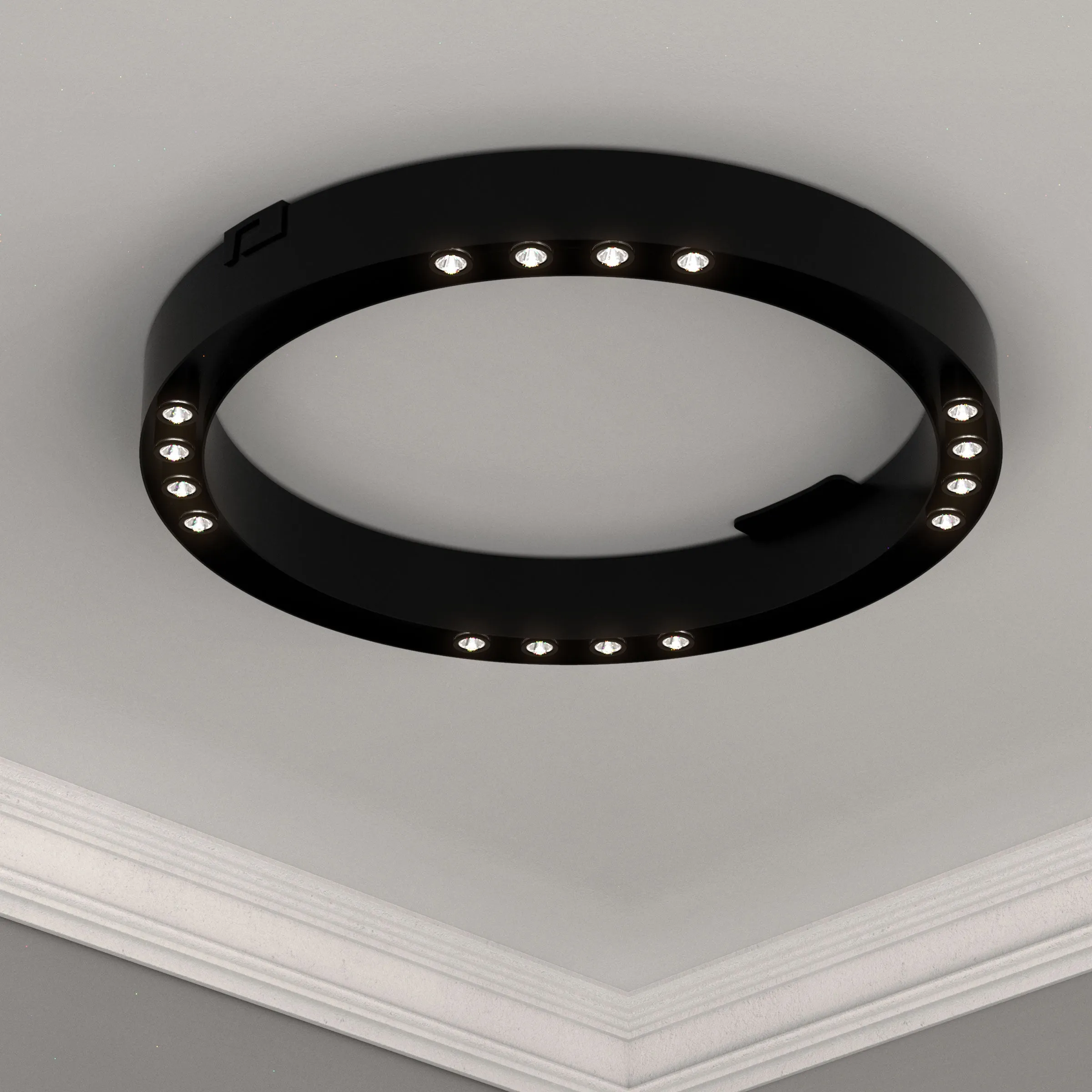 LED Flushmount Light, Dimmable, 3000K (Warm White), Matte Black (C3652-60)