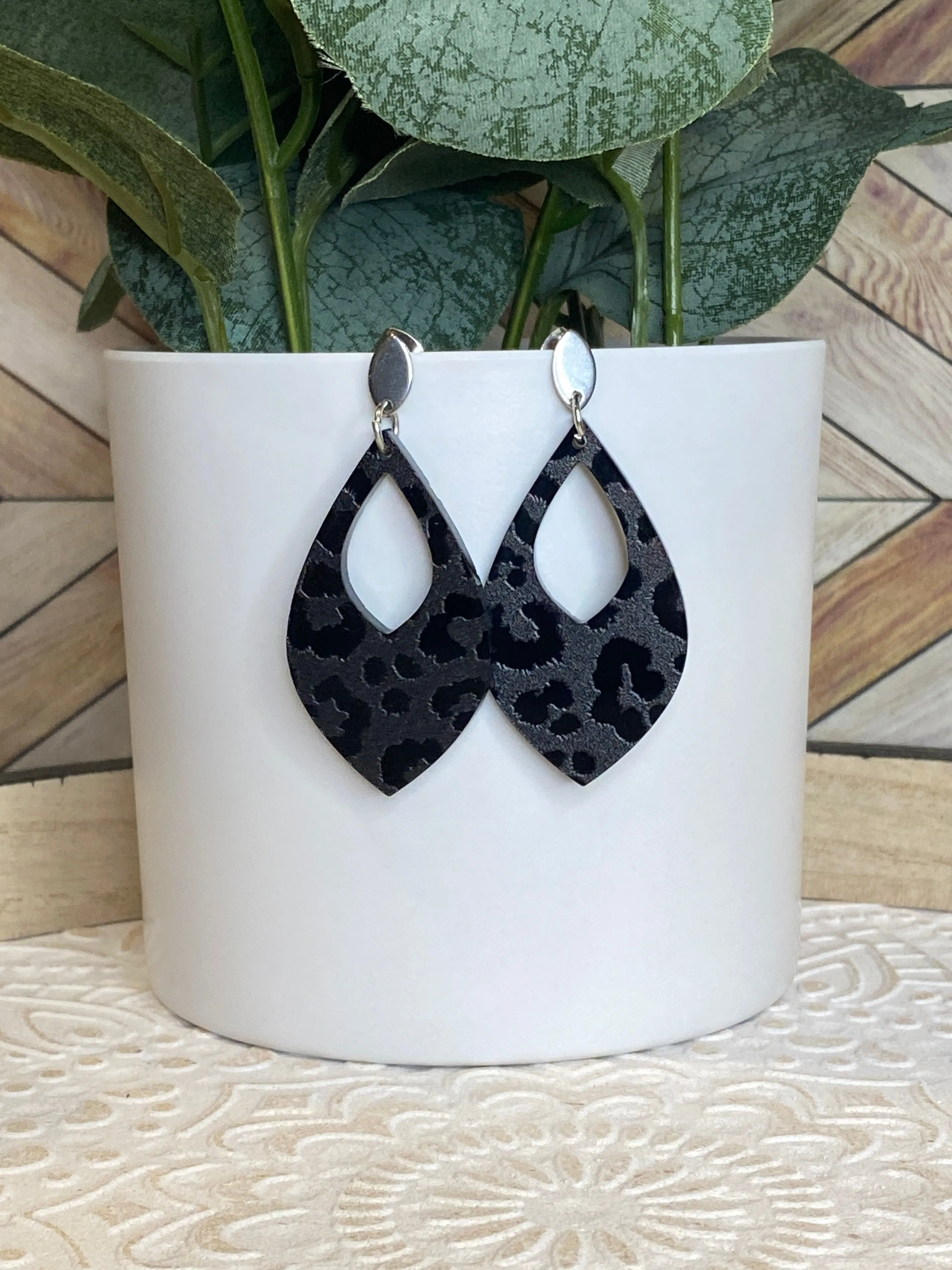 Leopard Leaf Cutout Earrings