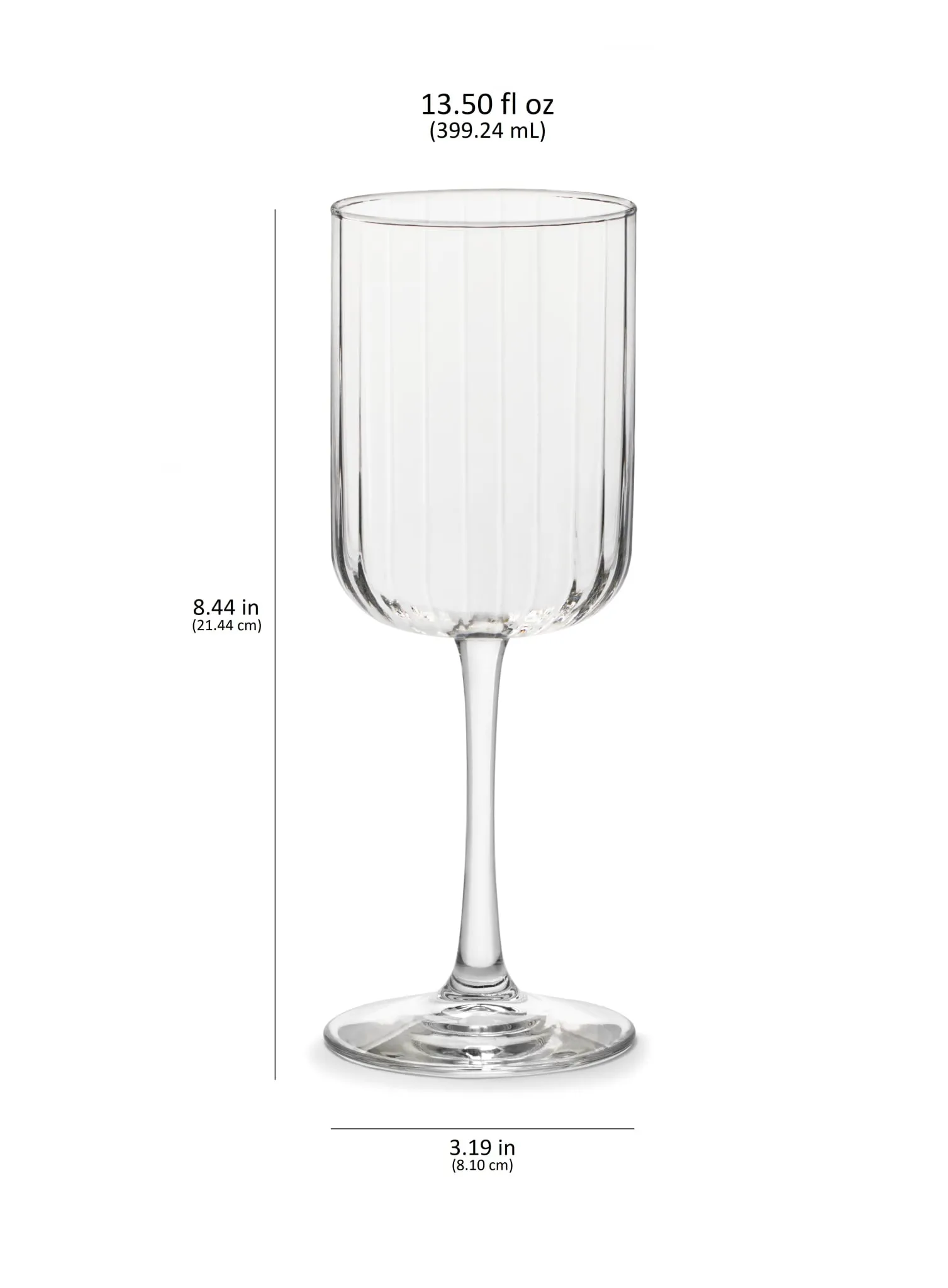 Libbey Paneled All Purpose Wine Glasses, 13.5 ounce, Set of 4