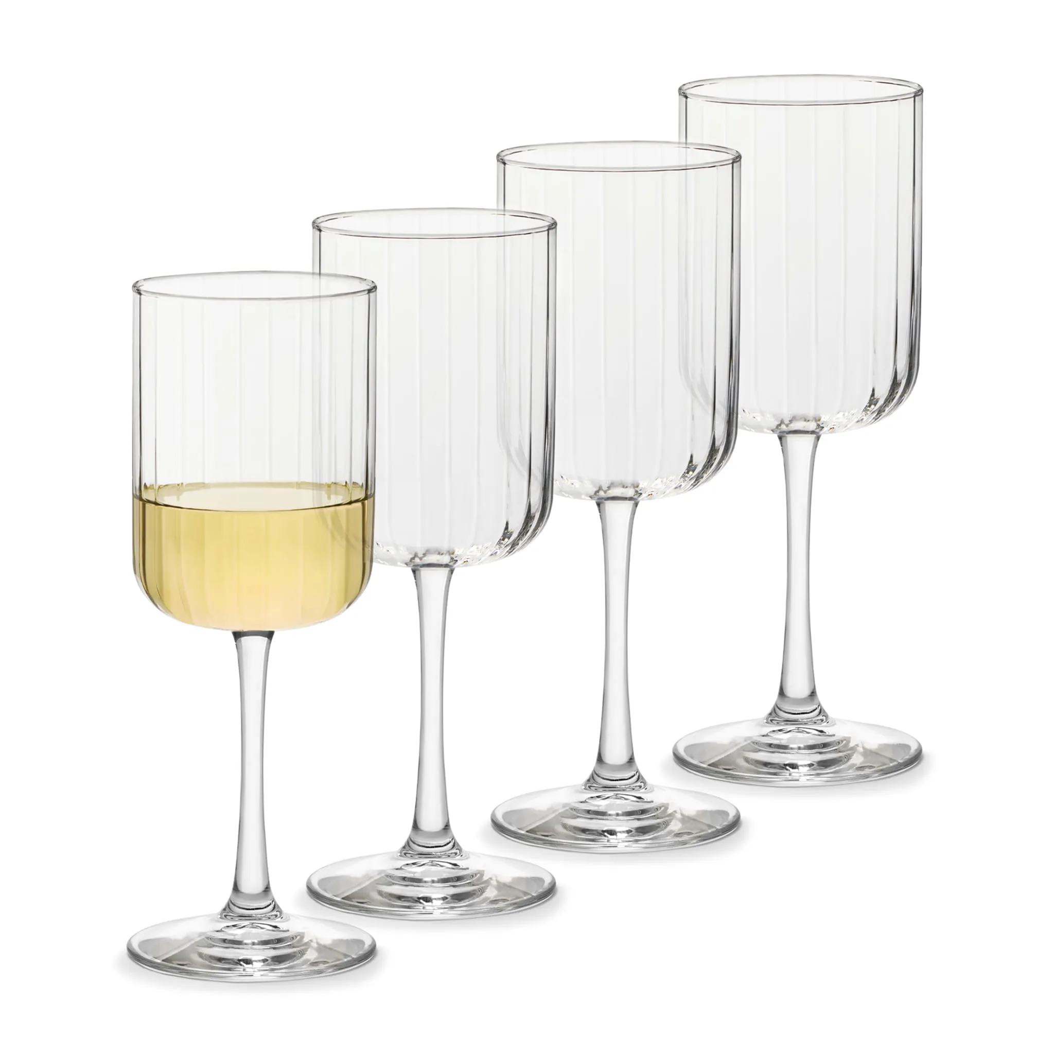 Libbey Paneled All Purpose Wine Glasses, 13.5 ounce, Set of 4