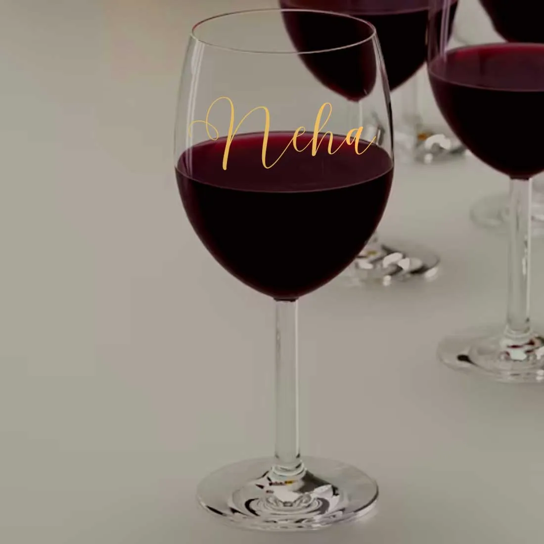 Logoed Wine Glasses Engraved Custom Drinkware Barware - Calligraphy