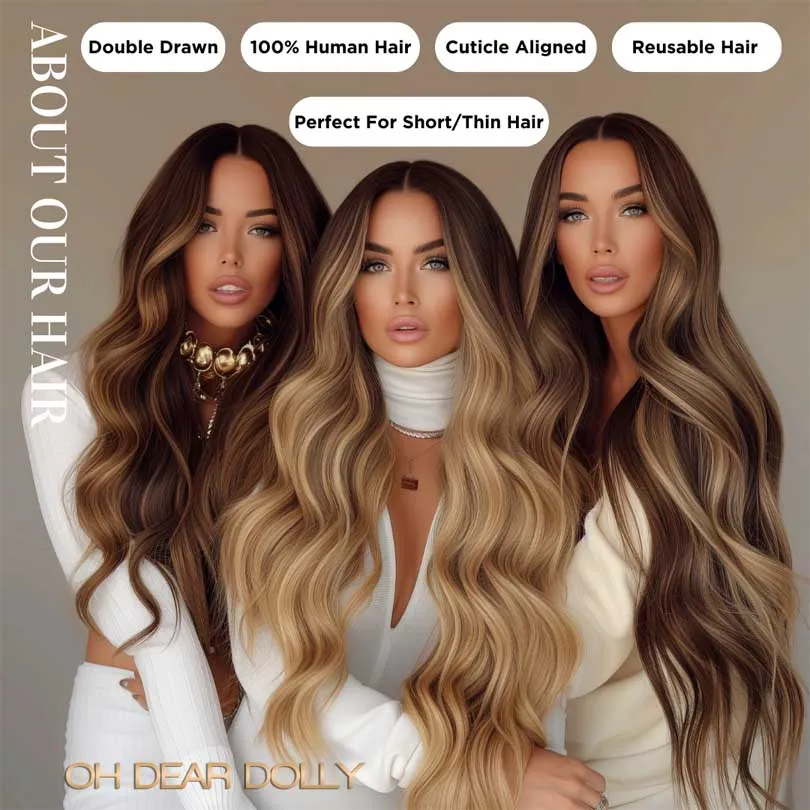 #M18/90 Vienna Mixed｜Luxury Russian Remy Human Hair, Double Drawn, Tape Extensions