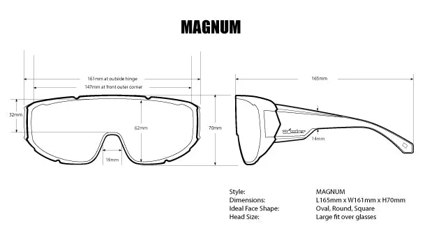 MAGNUM Safety - Polarized Silver Mirror Crystal