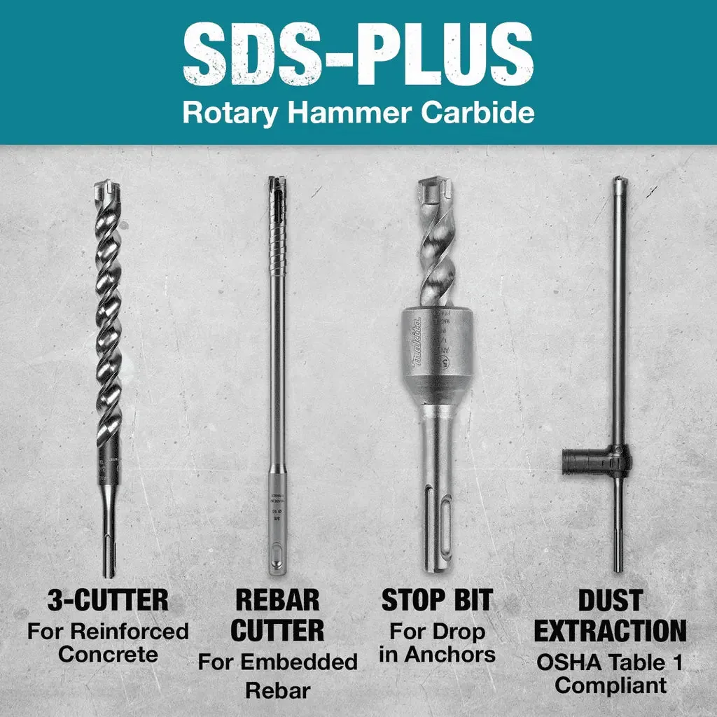 Makita 1"x 10" SDS-PLUS Carbide Drill Bit, 2-Cutter