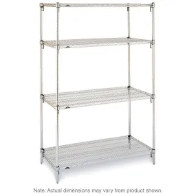 Metro Super Adjustable Super Erecta Industrial Wire Shelving Starter Unit, Chrome