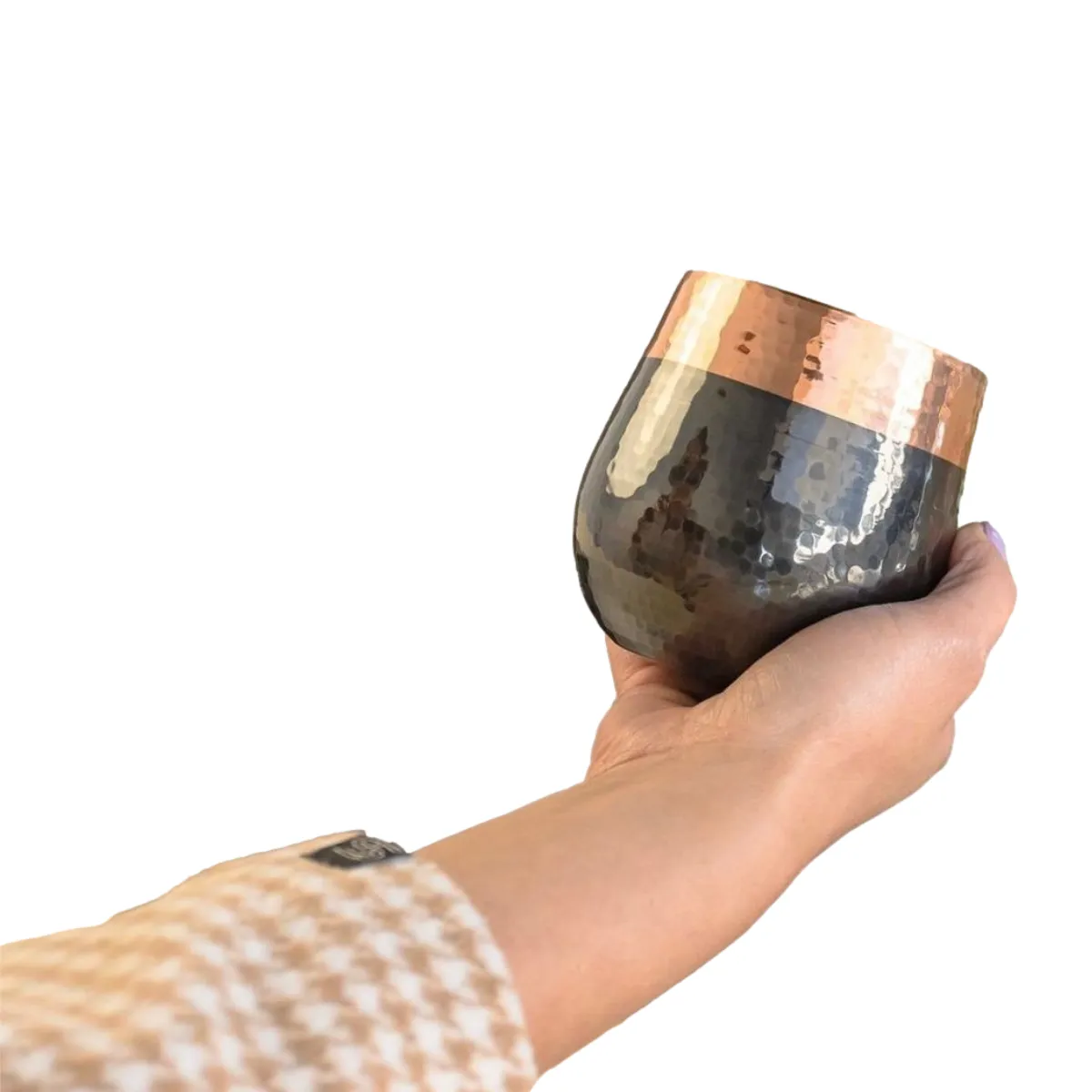 Mexican Copper 15 oz. (Set of 2) Stemless Wine Glass