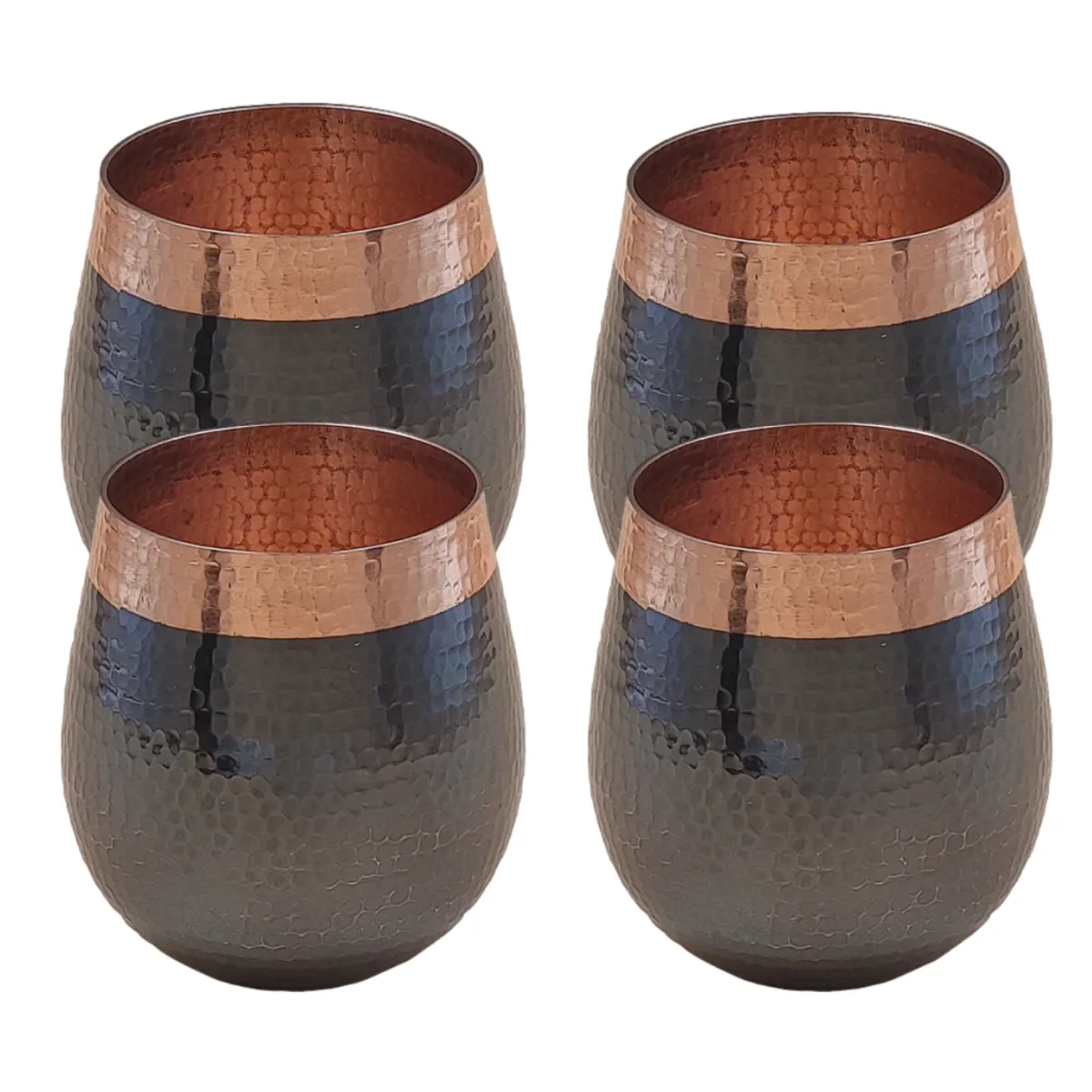 Mexican Copper 15 oz. (Set of 2) Stemless Wine Glass