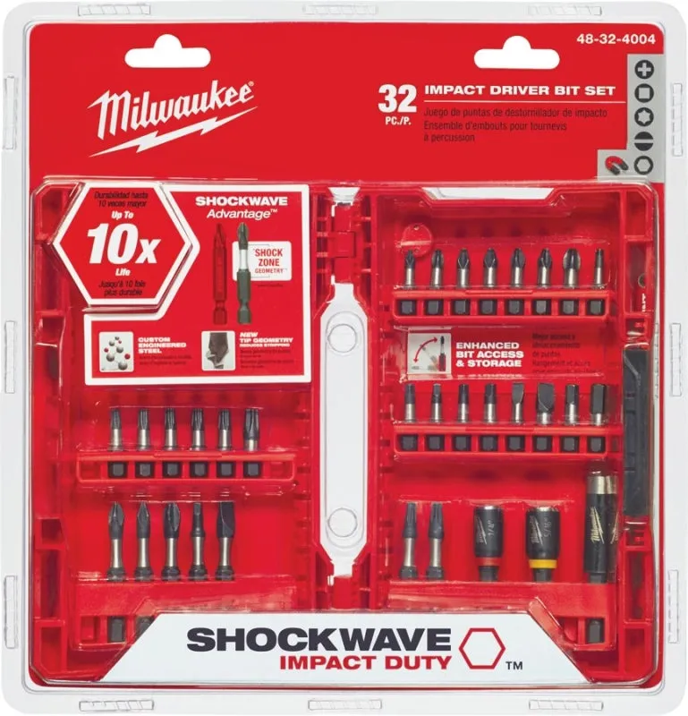 Milwaukee 48-32-4004 Drive Bit Set, 32-Piece, Heavy-Duty, Steel :SET: QUANTITY: 5