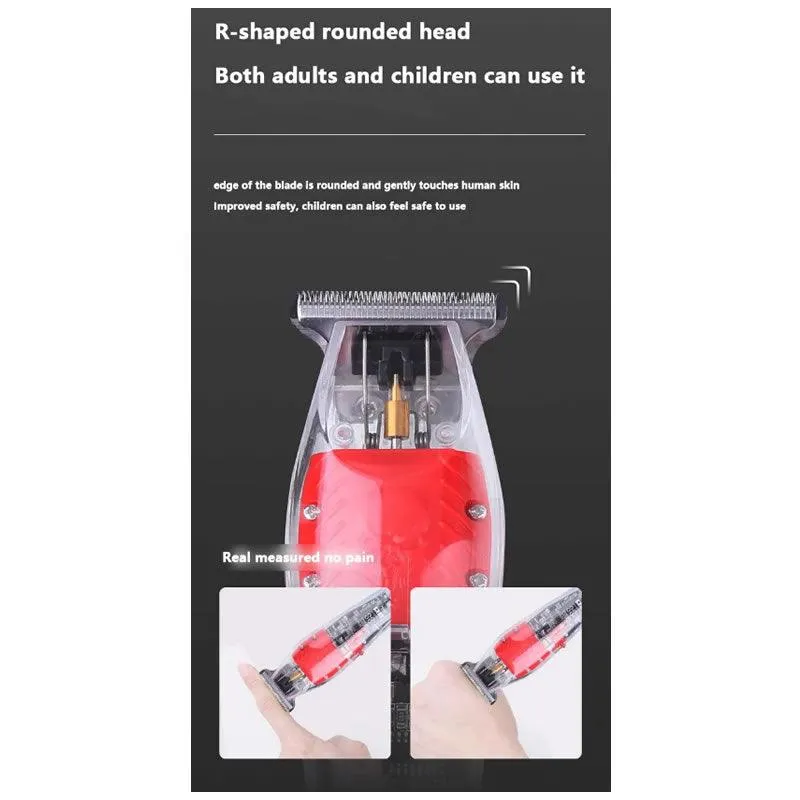 Mini Transparent LCD Display USB Charging Hair Clipper A0-50011