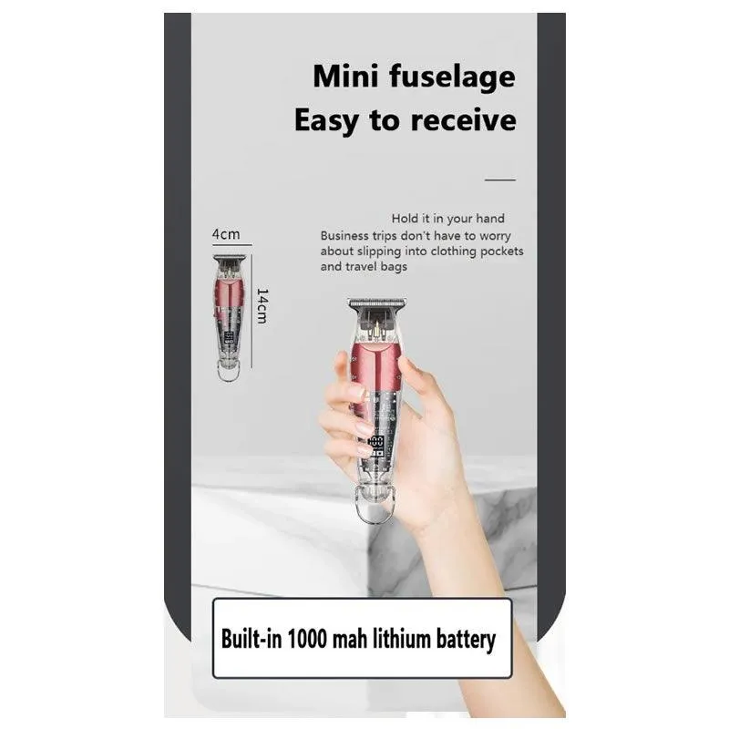 Mini Transparent LCD Display USB Charging Hair Clipper A0-50011