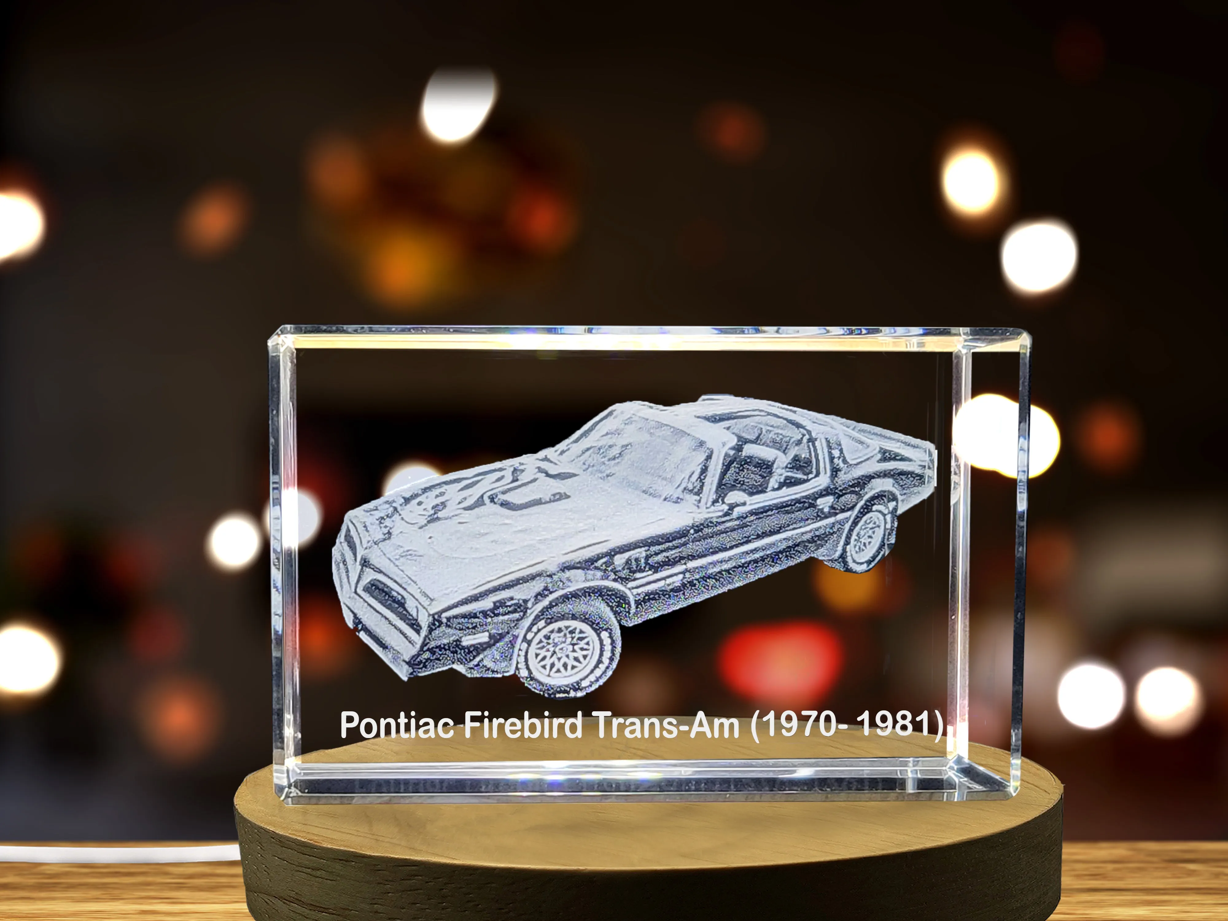 Muscle Car Legend: Pontiac Firebird Trans-Am (1970–1981) - 3D Engraved Crystal Tribute