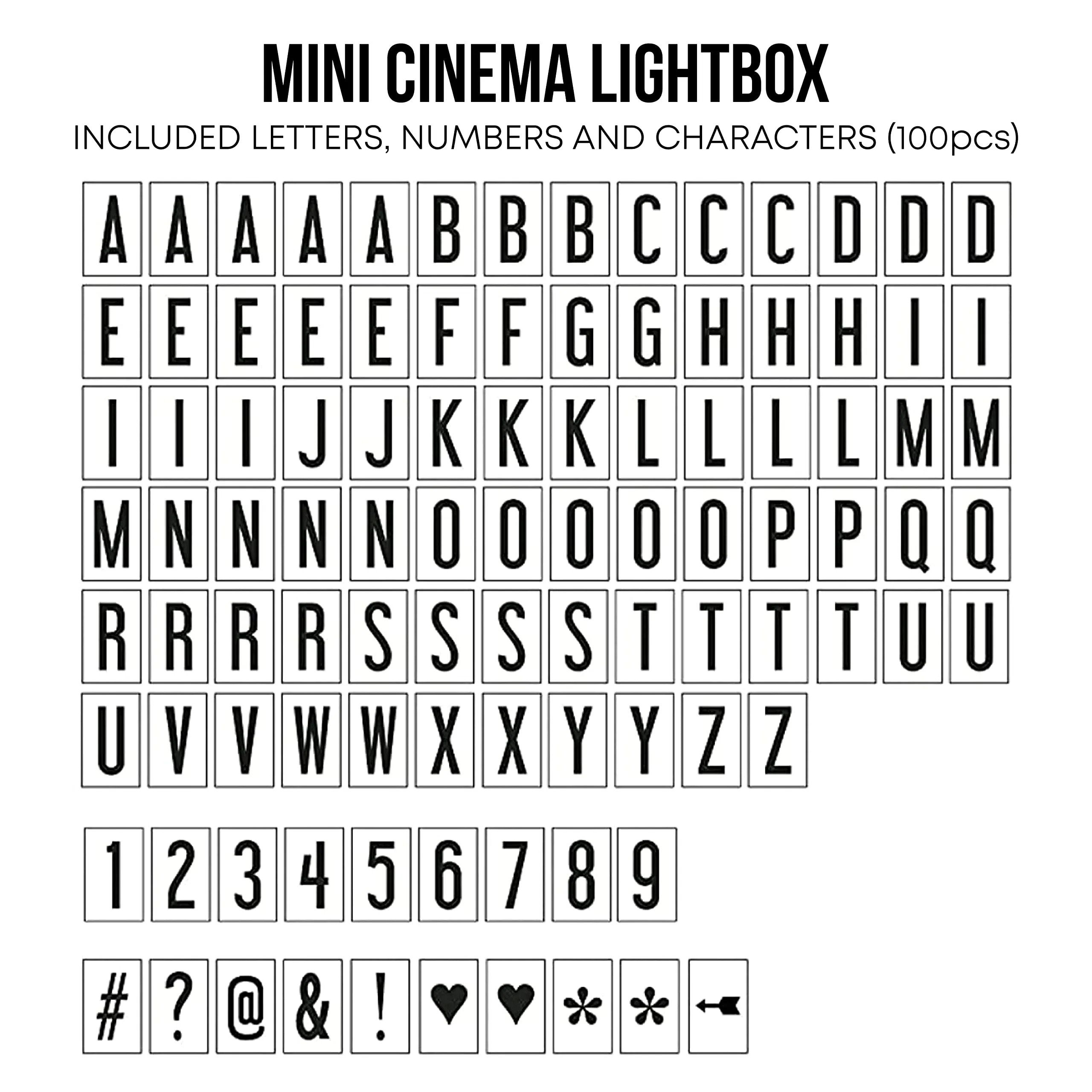 My Cinema Lightbox - Rgb Color Changing Cinema Light Box Mini - 100 Led Light Letters And