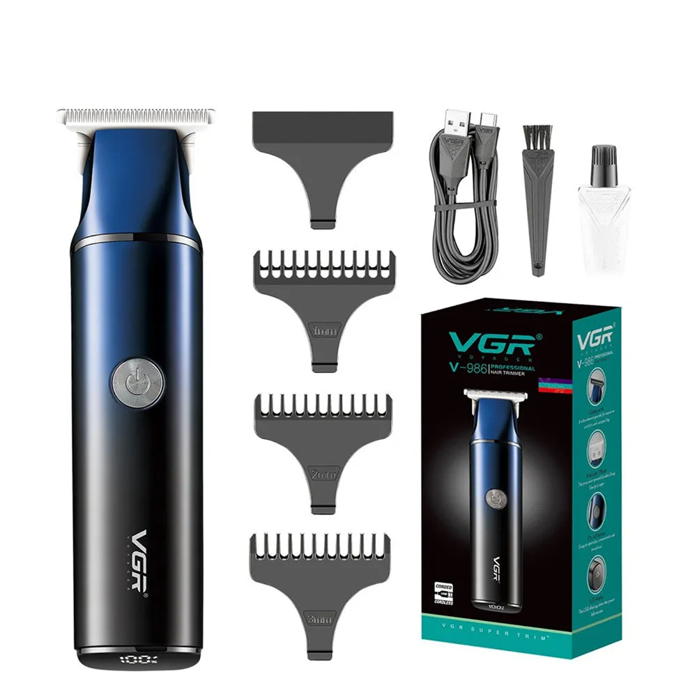 (NET) VGR Professional Digital Display Rechargeable cordless Pro Self Haircut Hair Clipper Beard Trimmer / V-986