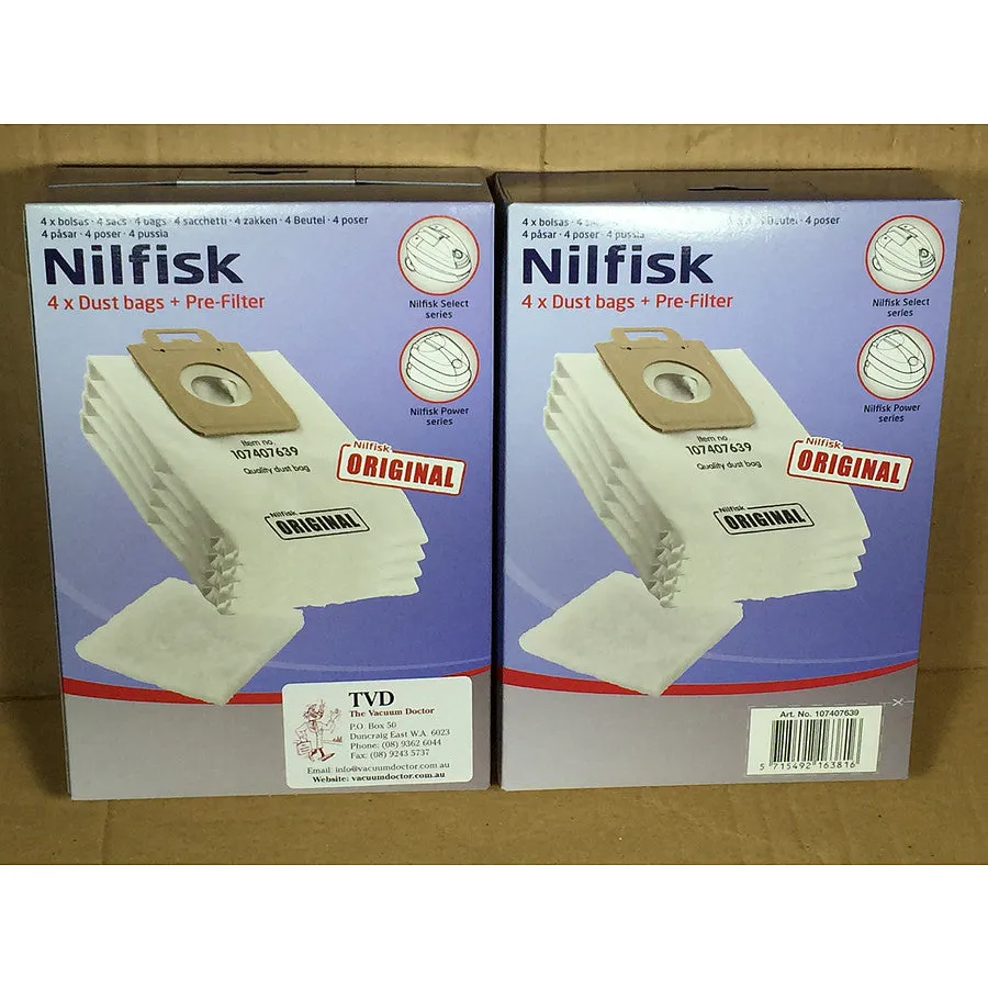 Nilfisk Select Superior And Power Synthetic Vacuum Cleaner Dustbags Pack Of 4