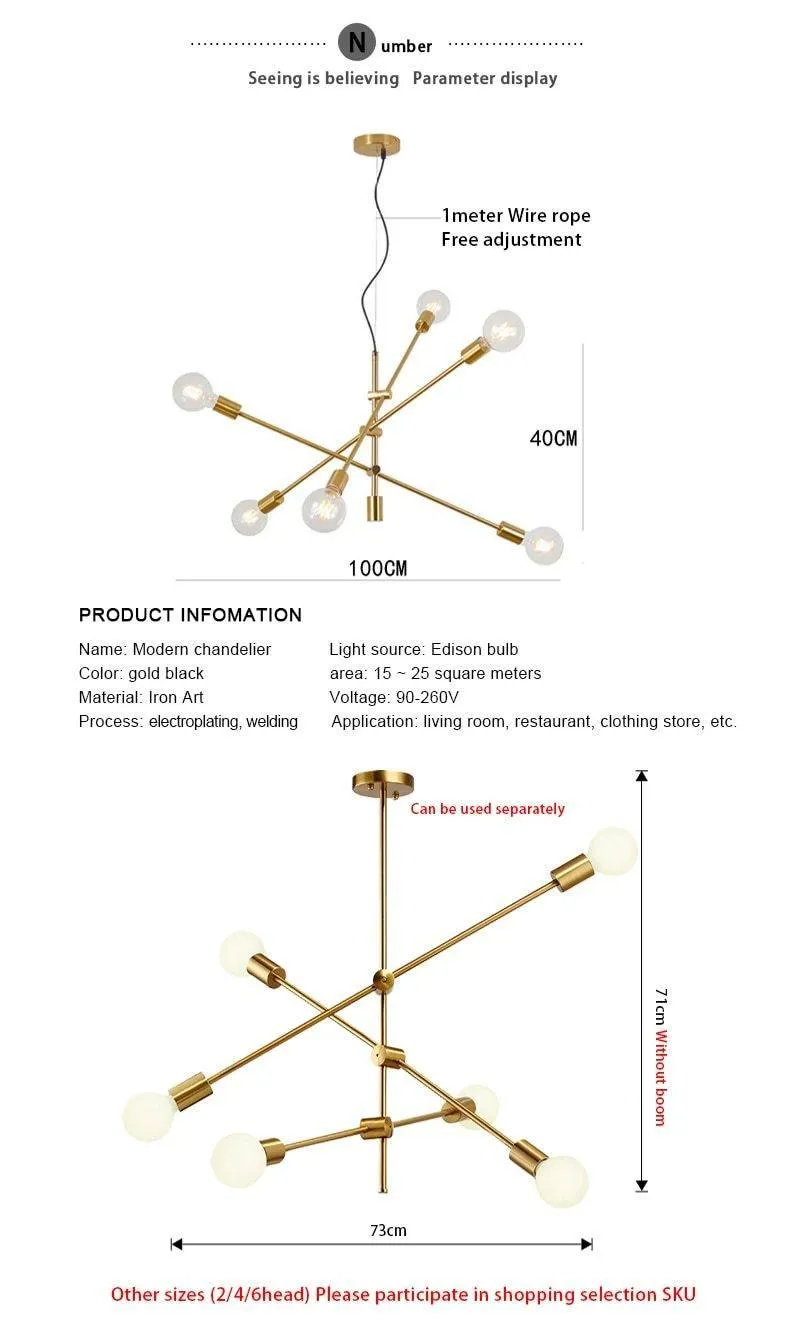 Nordic Long Pole Art Decoration Hanging Lamp Rod CEILING Lights