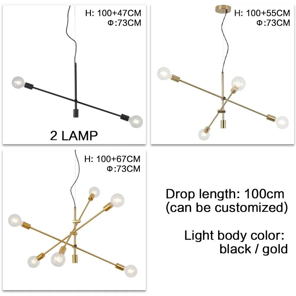 Nordic Long Pole Art Decoration Hanging Lamp Rod CEILING Lights