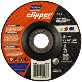 Norton Clipper Classic A AO Series 70184601466 Cut-Off Wheel, 5 in Dia, 0.045 in Thick, 7/8 in Arbor, 1/EA :EA: QUANTITY: 1