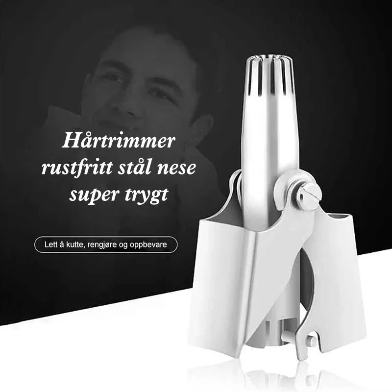 Nose hair trimmer in stainless steel - painless and manual