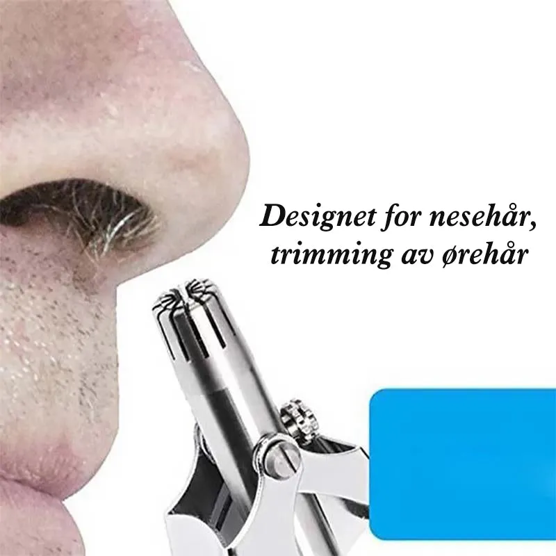 Nose hair trimmer in stainless steel - painless and manual