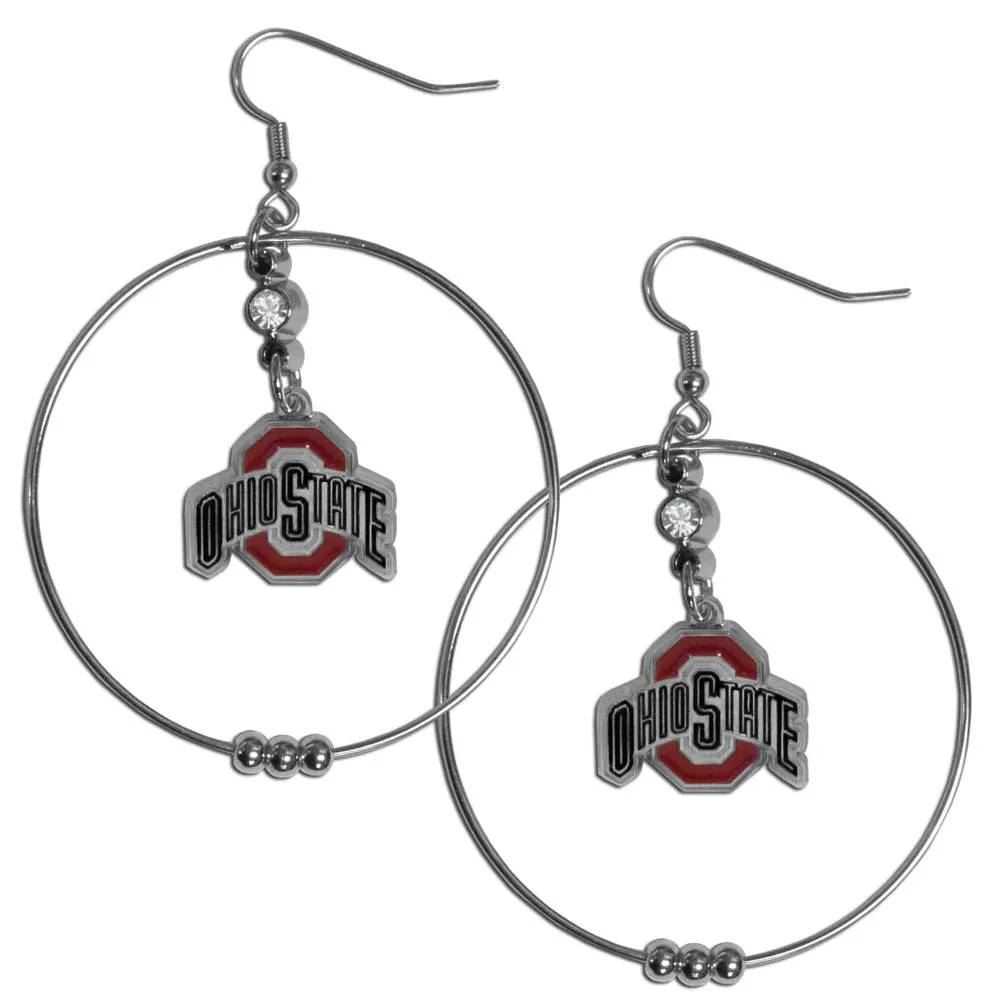 Ohio St. Buckeyes 2 Inch Hoop Earrings