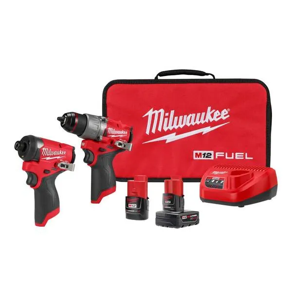 Open Box - Milwaukee 3497-22 12V Brushless Hammer Drill and Impact Driver Combo Kit