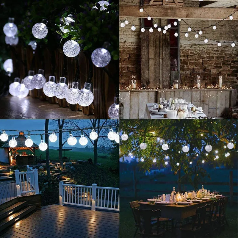 Outdoor Waterproof LED 8 Modes Solar Bulbs String Lights