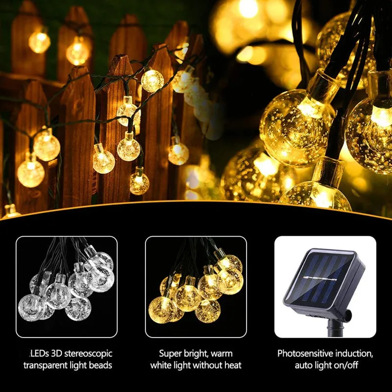 Outdoor Waterproof LED 8 Modes Solar Bulbs String Lights