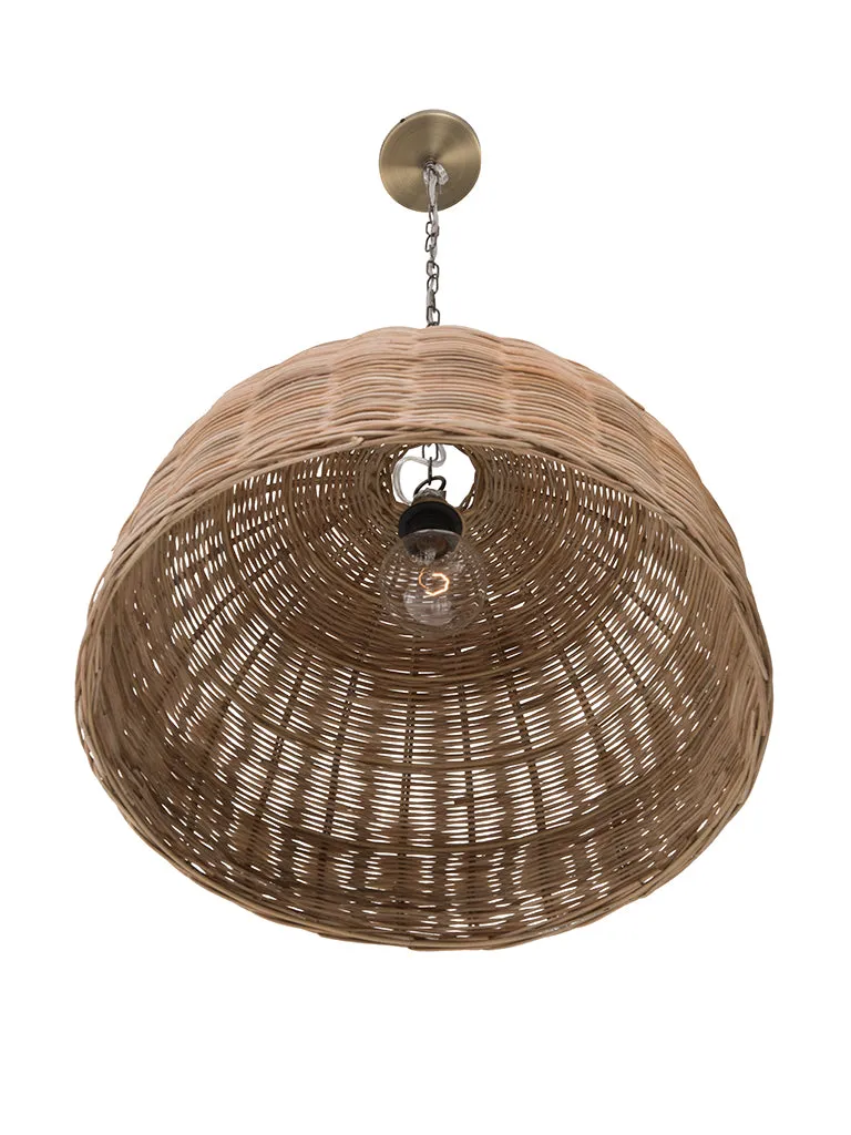 Panay Wicker Dome Pendant Lamp. Natural