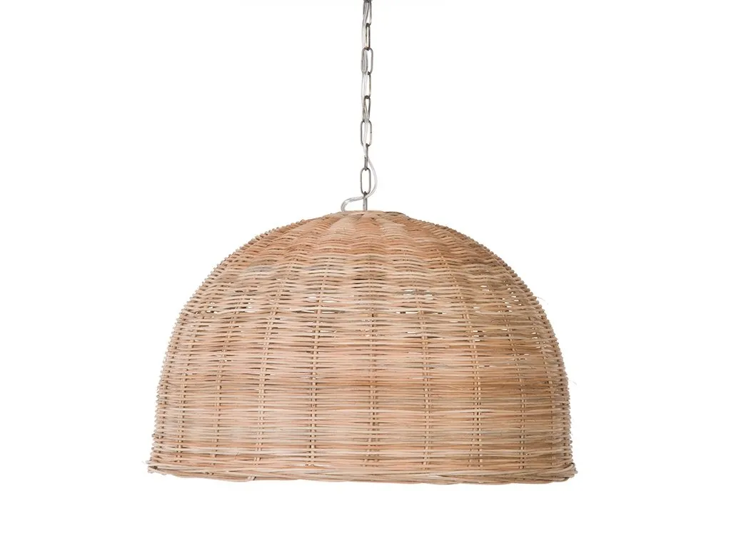 Panay Wicker Dome Pendant Lamp. Natural