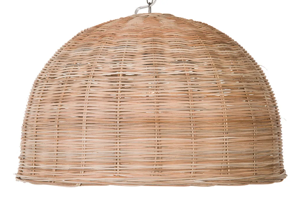 Panay Wicker Dome Pendant Lamp. Natural