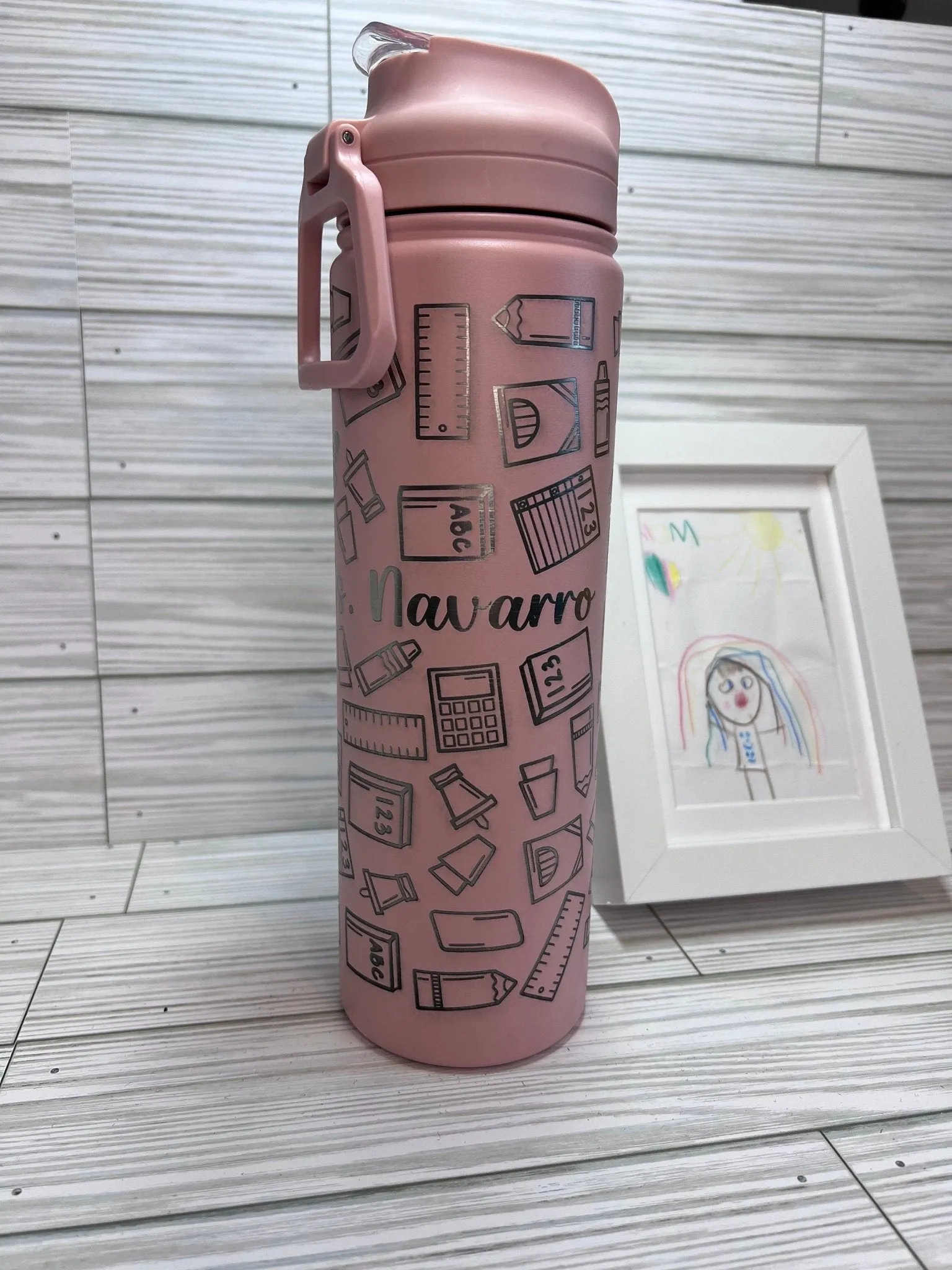 Personalized Insulated Stainless Steel Water Bottle with Flip-Top Lid - Teacher Water Bottle - Teacher's Gift - School Supplies