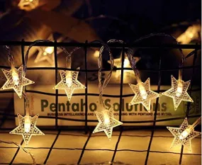 PESCA Star String Lights 20 Star Led, Decoration for Birthday, Festival, Festive Occasion, Wedding, Party for Home, Patio, Lawn, Restaurants (Warm White, 3 m)