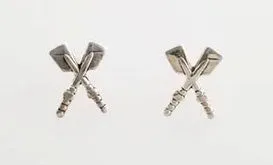 Petite Crossed Hatchet Oars Rowing Post Earrings