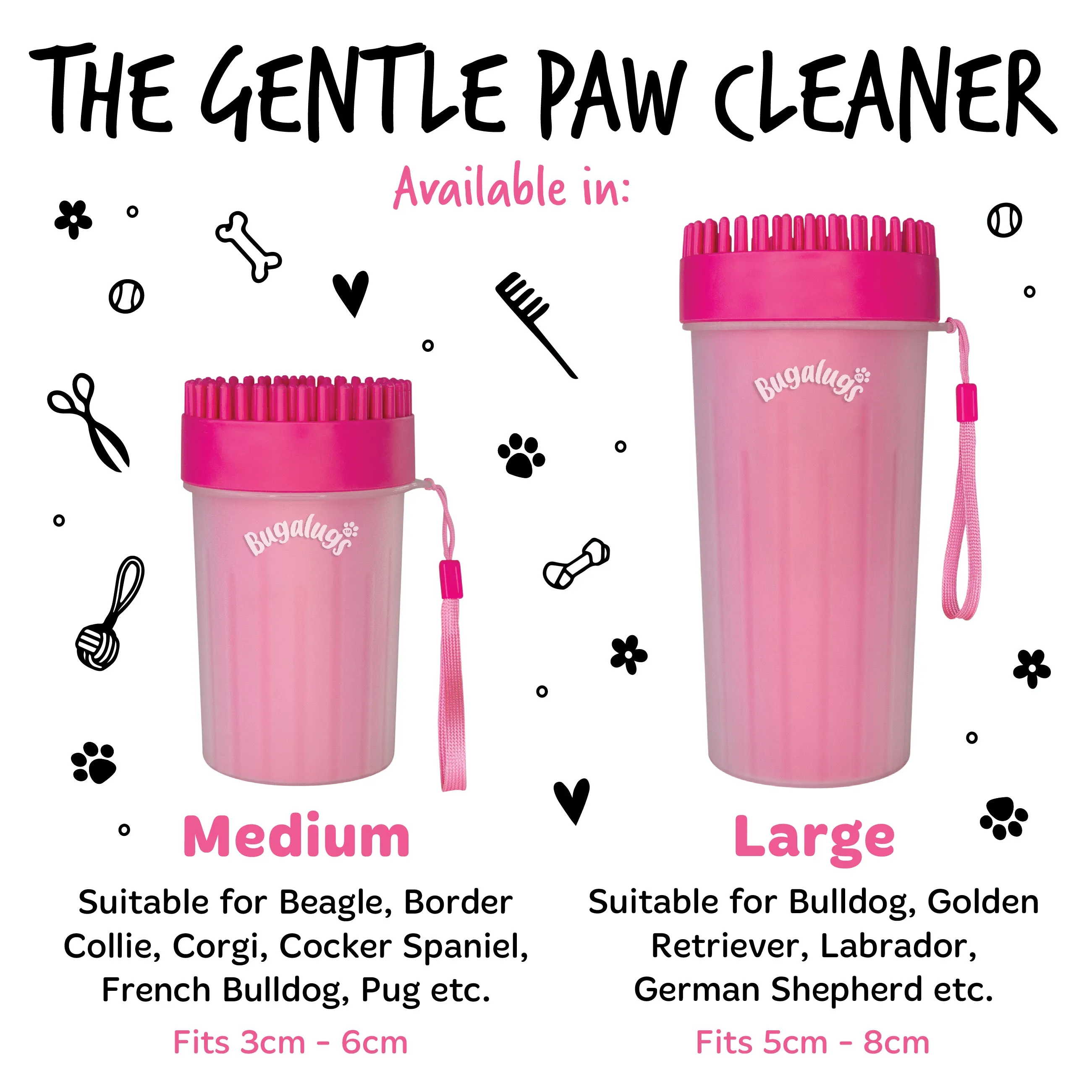 Pink Paw Cleaner Cup for Dogs & Cats (Large)