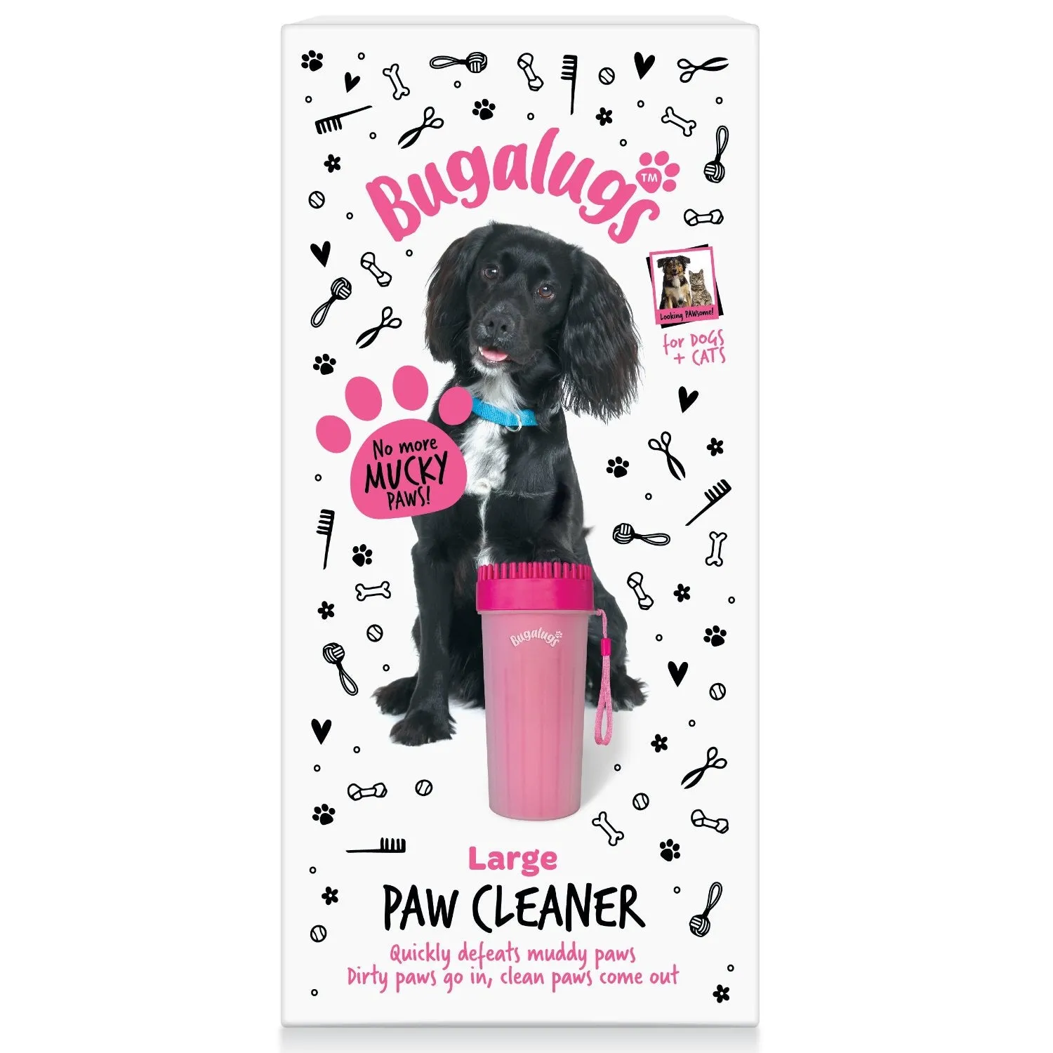 Pink Paw Cleaner Cup for Dogs & Cats (Large)